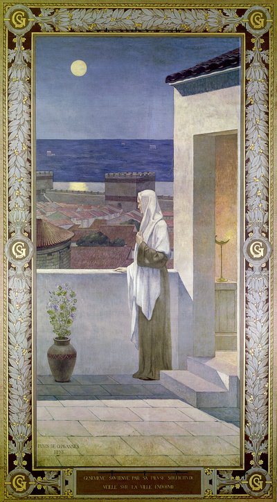Santa Genoveffa veglia sulla città dormiente di Parigi, 1898 da Pierre Puvis de Chavannes